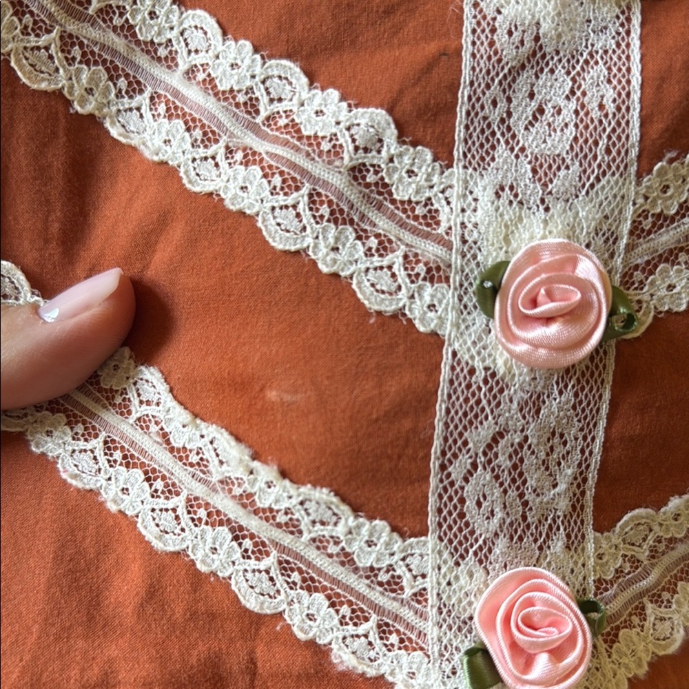 Dollcake Burnt Orange and Cream Lace Dress - Picture 2 of 4